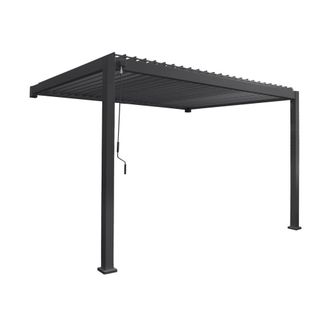 Sweeek P&eacute;rgola bioclim&aacute;tica 3x4m de aluminio adosada con lamas orientables