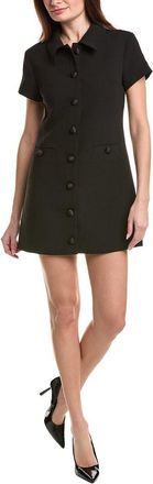 English Factory Velvet Button Collar Mini Dress