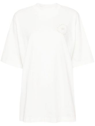 Palm Angels Katoenen T-shirt met logoprint - Wit