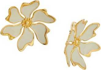 Oscar De La Renta Large Cherry Blossoms Earrings