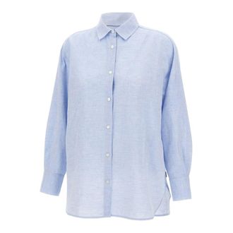 Woolrich Shirts, female, Blue, Size: 2XS Boyfriend Shirt