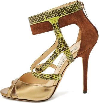 Jimmy Choo London Sandali in pelle di pitone goffrata - Giallo