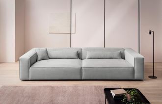 LeGer Home by Lena Gercke 3-Sitzer »PIARA XXL, Sofa mit Kedernaht in Cord, Leinenoptik o. Strukturstoff« schwarze Füsse, bequemer Sitzkomfort, extra tiefe Sitzfläche