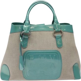 Bulgari Grey Canvas Handbag (Pre-Owned)