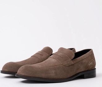 HUGO BOSS Mens BOSS Orange Tayil Mens Suede Loafers - Tan - Size: 10