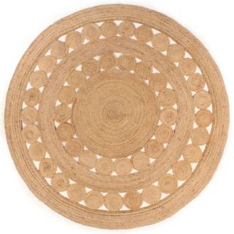 vidaXL Tappeto in Juta Intrecciata con Disegno 240 cm Rotondo - Vidaxl