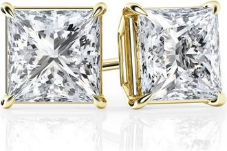 Grown Brilliance 3 Carat Princess Cut Lab Grown Diamond Stud Earrings