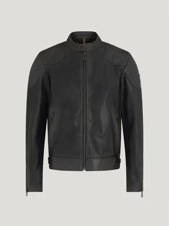 Belstaff Belstaff Chaqueta Legacy Outlaw para hombre Cuero encerado a mano Negro envejecido 44