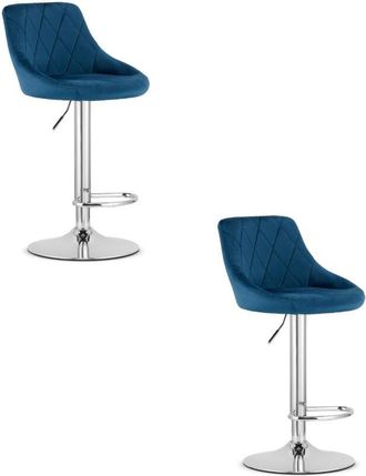 OEM Taburete Kast - Terciopelo Azul Marino / Base Cromada X 2