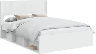vidaXL Estructura De Cama Con Almacenamiento Y Cabecero Blanco Vidaxl