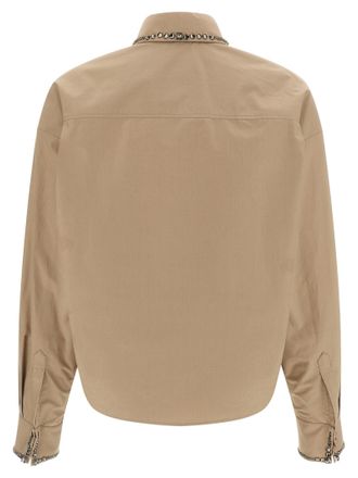 Fabiana Filippi Jewel-Embroidered Cotton Poplin Shirt - Beige