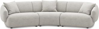 Castlery Auburn Curve Sofa Customized, Performance Classic Twill, Medium Grey, Spill Resistant, Modular for Sofas by Castlery