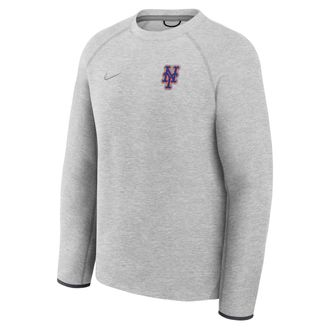 Nike New York Mets Tech Fleece Nike Mens MLB Pullover Crew in Grey | 05L6086NNME-J35