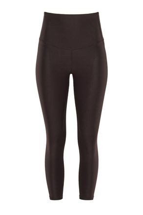 Winshape Leggings WINSHAPE 7/8-Tights HWL317C, Damen, Gr. XXL, Normalgr&ouml;ssen, espresso, 85% Polyester, 15% Elasthan, Hosen Leggings, mit V-Shape Applikation un