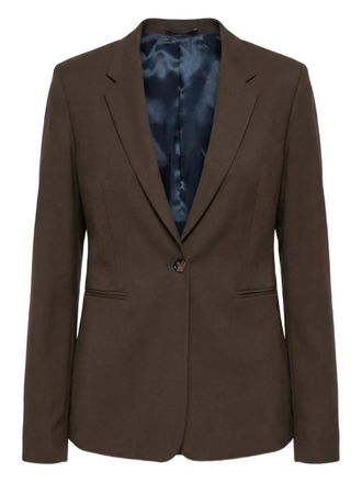 Paul Smith V-neck button-fastening blazer - women - Wool - 44 - Brown