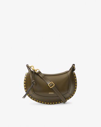 Isabel Marant Oskan Moon Bag In Leather - Dark Olive - Isabel Marant