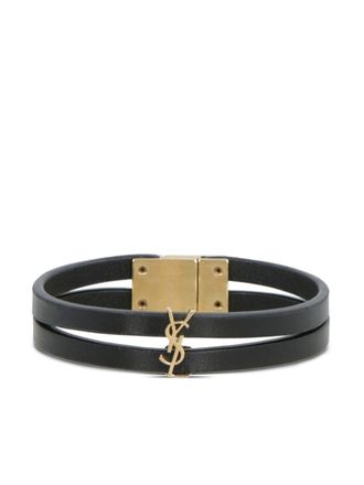 Saint Laurent Leren armband - Zwart