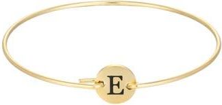 Adornia Tarnish Resistant 18K Gold Plated Initial Bangle Bracelet in Gold-E at Nordstrom Rack