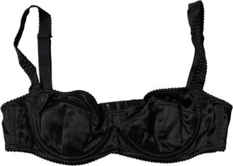 Dolce & Gabbana Zijden Satijnen Balconette Beha - Dames - BHs - Zwart - S - Satijn - Ondergoed