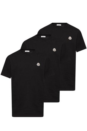 Moncler 3 PACK ARCHIVE LOGO T SHIRT Size: XXL, colour: BLACK