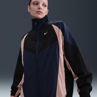 Nike Womens Nike Sportswear Oversized Track Jacket in Blue | HV4029-410