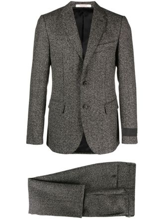 Valentino Garavani single-breasted tweed suit - men - Wool/Cupro/Cotton/Polyamide - 50 - Grey