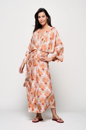 Mart Visser Caroline Tensen Islay Kimono Jurk Zand / Multi