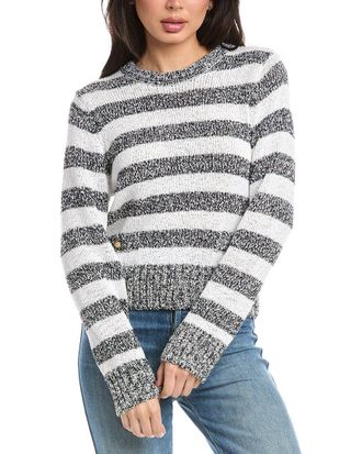 St. John Relaxed Crewneck Striped Sweater
