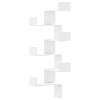 vidaXL Scaffale Angolare Muro Bianco 45x45x147 Cm Legno Multistrato - Vidaxl