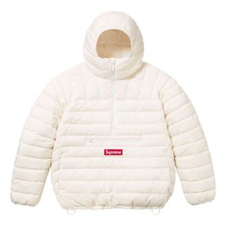 SUPREME Micro Down Half Zip Hooded Pullover White Red SUP-FW23-240
