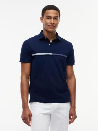 Tommy Hilfiger Mens Regular Fit Signature Flag Stripe Polo - Light Navy - XXXL