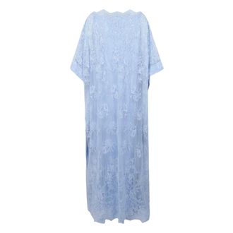 Self Portrait Kleedjes, Dames, Blauw, M, Katoen, Embellished Lace Kaftan