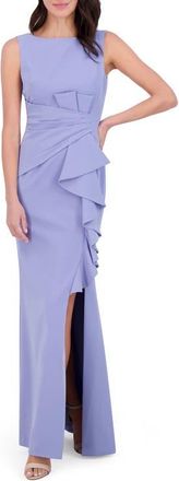 Eliza J Ruffle Front Gown in Periwinkle at Nordstrom, Size 12