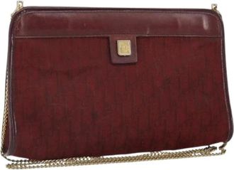 Dior Pre-owned Cross Body Bags, female, Red, Size: ONE SIZE Pre-owned Vintage Trotter Canvas Shoulder Bag