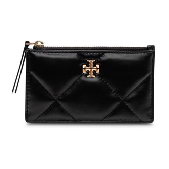 Tory Burch Kira Diamond Quilt Zip Card Case - female - Tory Burch - Wallets & Cardholders - Black - ONE SIZE - Accessories