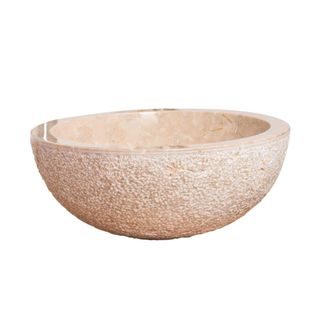 Wanda Collection Lavabo estr&oacute;mboli encimera de m&aacute;rmol crema 40 cm