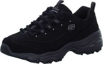 Skechers Womens Dlites Play Fashion Sneaker, Black Trubuck Trim L, 4 UK