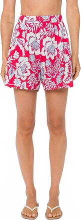 Velvet Heart Donald Shorts In Raspberry Floral Garden