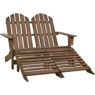 vidaXL Silla Adirondack De Jard&iacute;n 2 Plazas Madera De Abeto Marr&oacute;n Vidaxl
