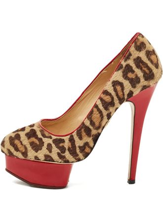 Charlotte Olympia Polly leopard-print heeled pumps - Brown