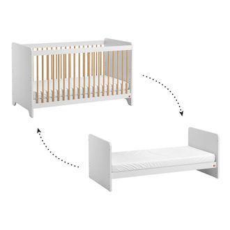 Vox Lit B&eacute;b&eacute; &Eacute;volutif Vox Leaf - Blanc Et Bois
