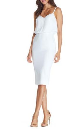 Dress The Population Alondra Blouson Sheath Dress in White at Nordstrom Rack, Size Xx-Small