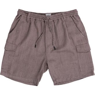 Burnside Cotton & Linen Blend Cargo Shorts in Walnut at Nordstrom Rack, Size X-Large