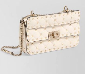 Valentino Garavani rockstud spike small leather clutch bag