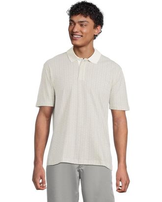 A|X Armani Exchange Polo Shirt Mens Off White Pique Short Sleeve Golf RED1398