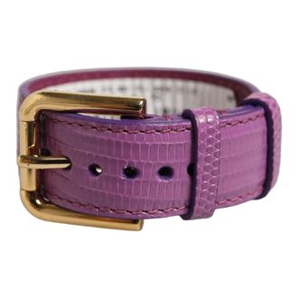 Dolce & Gabbana Textured Leather Belt Strap Bracelet - female - Dolce & Gabbana - Bracelets - Purple - ONE SIZE - Accessories