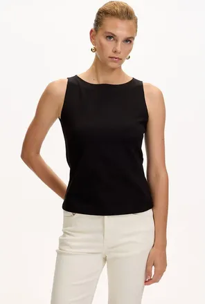 Exquise Chelsea Sleeveless Knit Blouse in Black at Nordstrom, Size X-Small