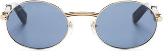 Cartier Première de Cartier oval-frame sunglasses - unisex - Metal/Acetate - 55 - Gold
