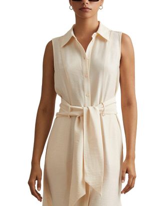 Reiss Morgan Sleeveless Shirtdress