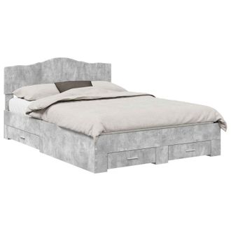 vidaXL Struttura Del Letto Con Cassetto Grigio Cemento 140 X 200 Cm Vidaxl